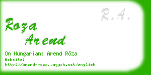 roza arend business card